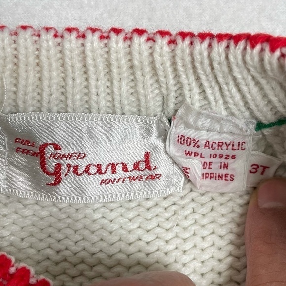 Vintage Cat Tricycle Sweater Toddler 3T Rainbow Knit Novelty Kids - Picture 5 of 6